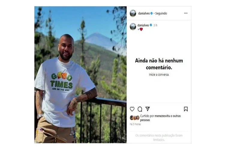 Sete meses após saída da prisão, Daniel Alves faz primeira publicação no Instagram