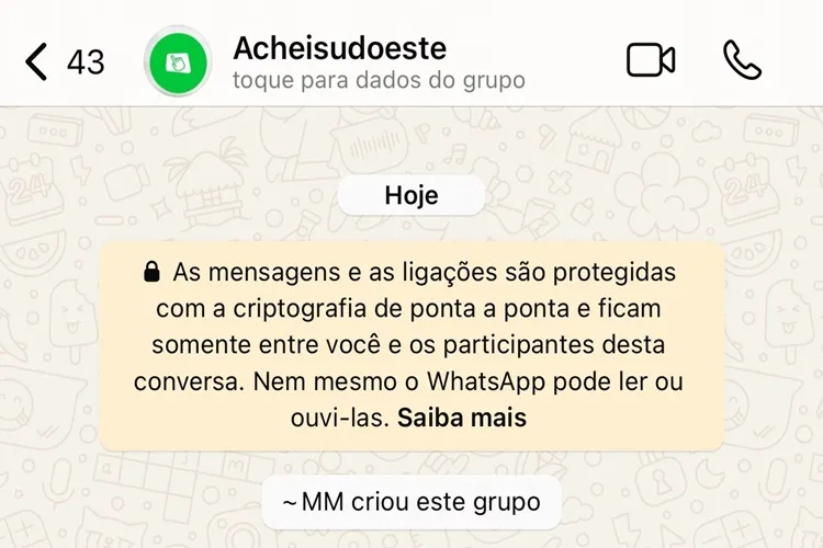 Grupo falso usa logomarca e nome do Achei Sudoeste no WhatsApp