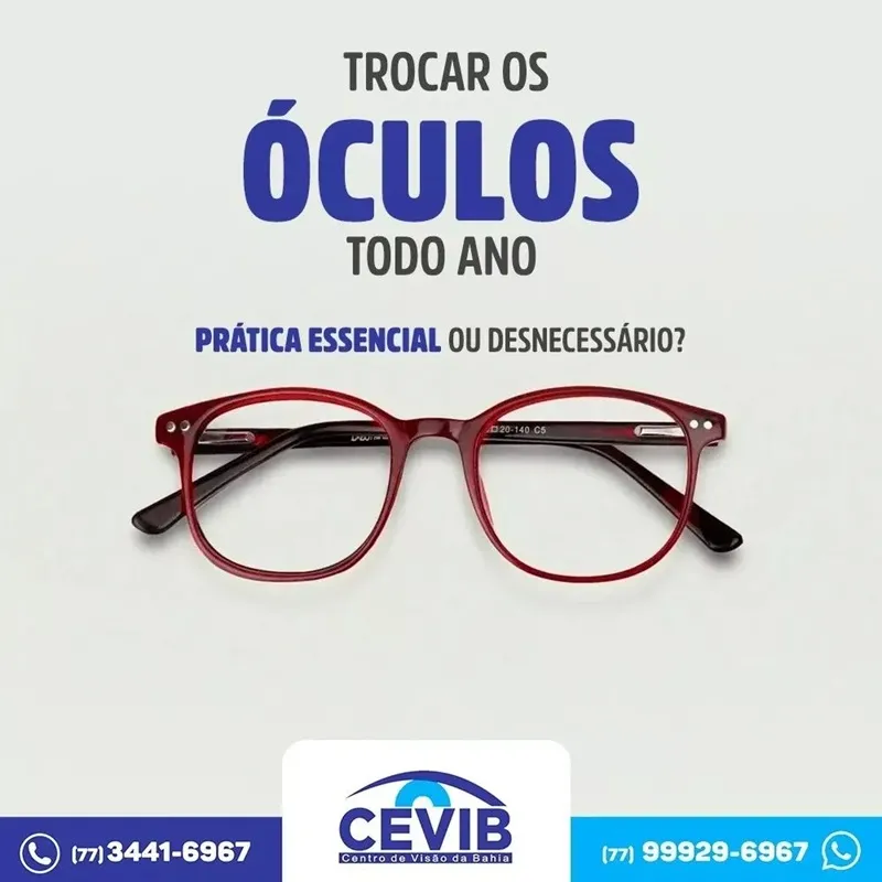 Cevib esclarece se é necessário trocar os óculos todos os anos