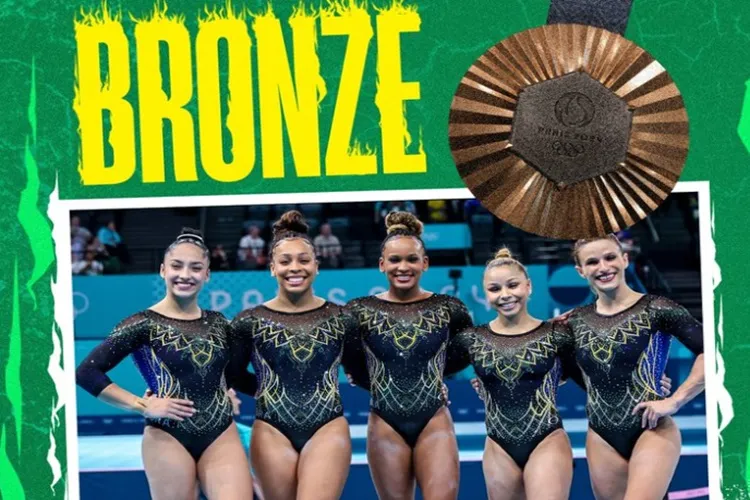 Equipe feminina conquista bronze na ginástica artística em Paris