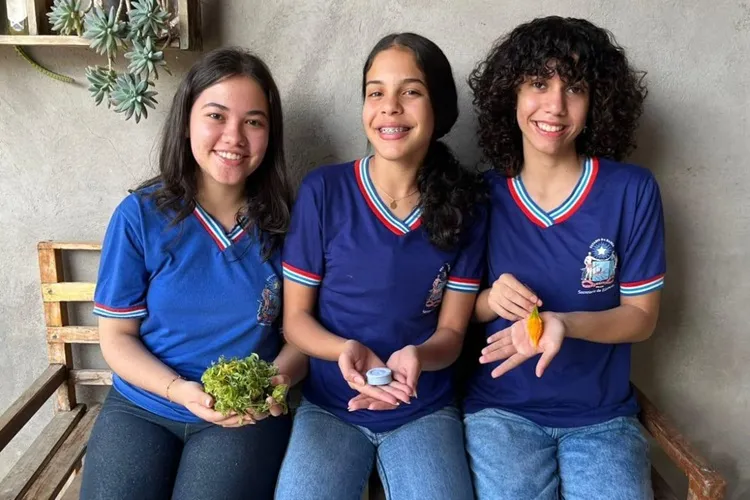 Estudantes de Candiba usam planta melão para criar sabonete que combate pulgas