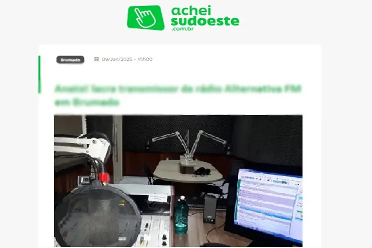 Notícia falsa sobre Rádio Alternativa FM usa marca do Achei Sudoeste