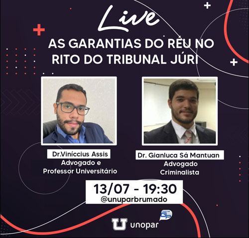 Unopar realizará live com advogados criminalistas em Brumado