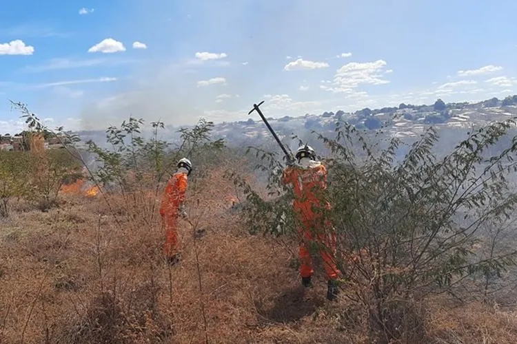 20º BBM combate incêndio em área de vegetação em Bom Jesus da Lapa